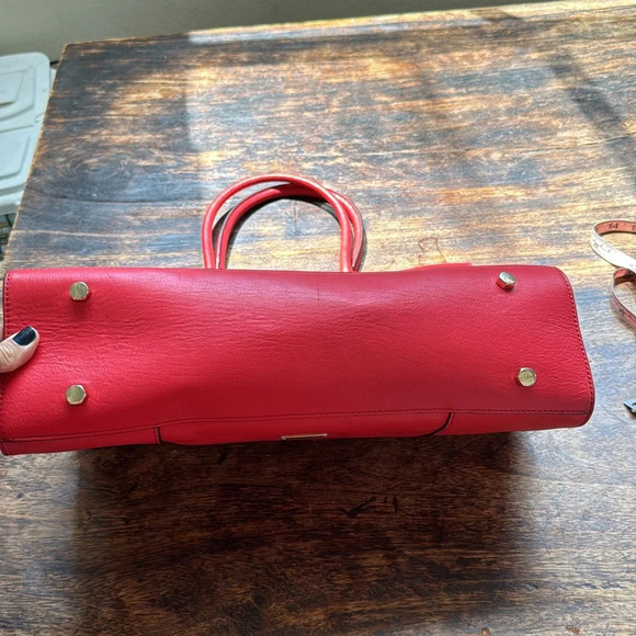 Rebecca Minkoff Poppy red Leather MAB Large Tote Shoulder Bag Portfolio NWT - Picture 6 of 16